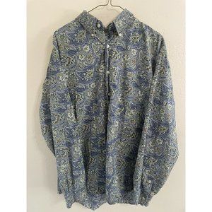 Roper Western Shirt Long Sleeve Button Up Size L, Floral Design, 100% Cotton